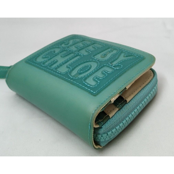 See By Chloe Turquoise Zip Around Credit Cards Bifold Square Wallet - Picture 5 of 12